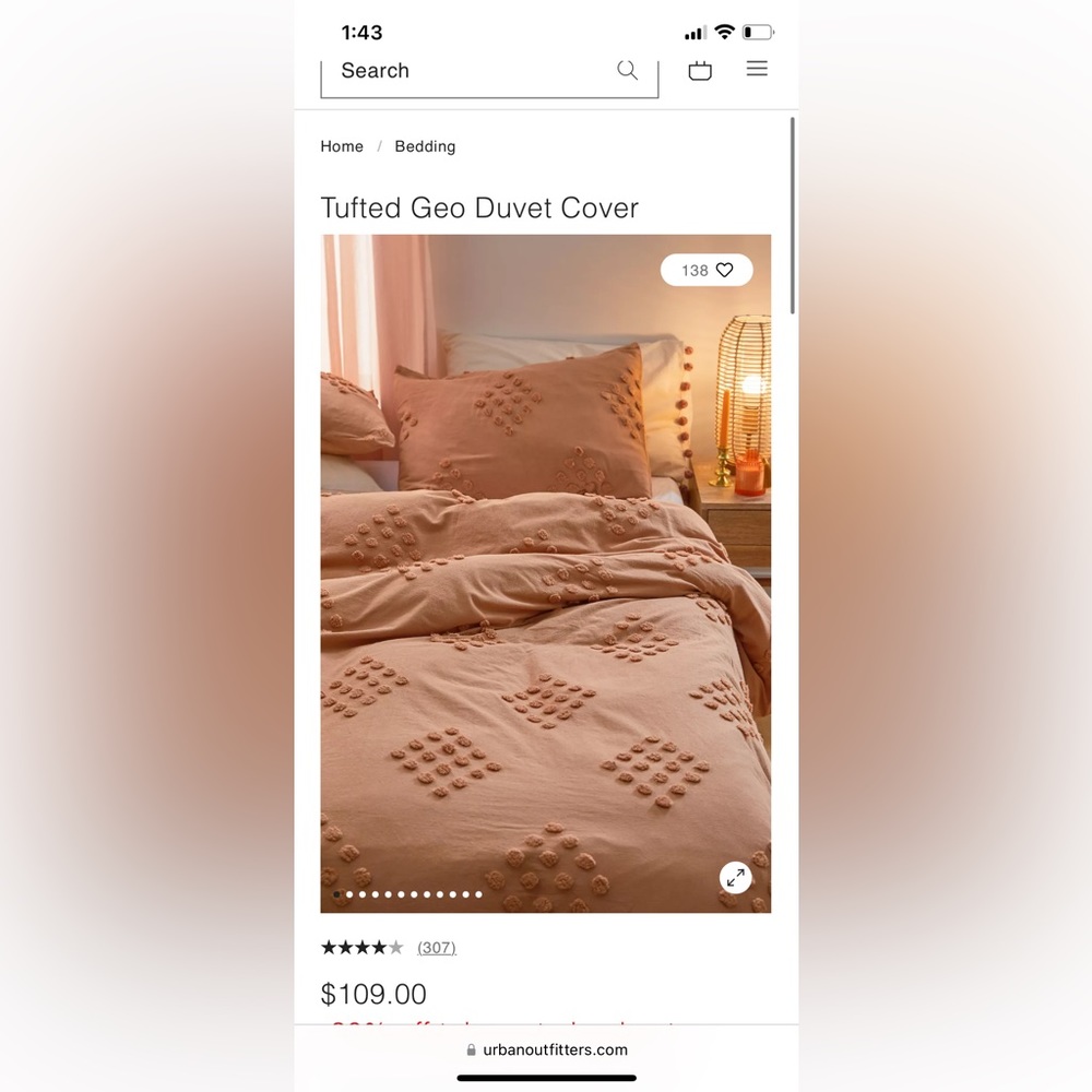 Urban Outfitters home tufted duvet cover twin